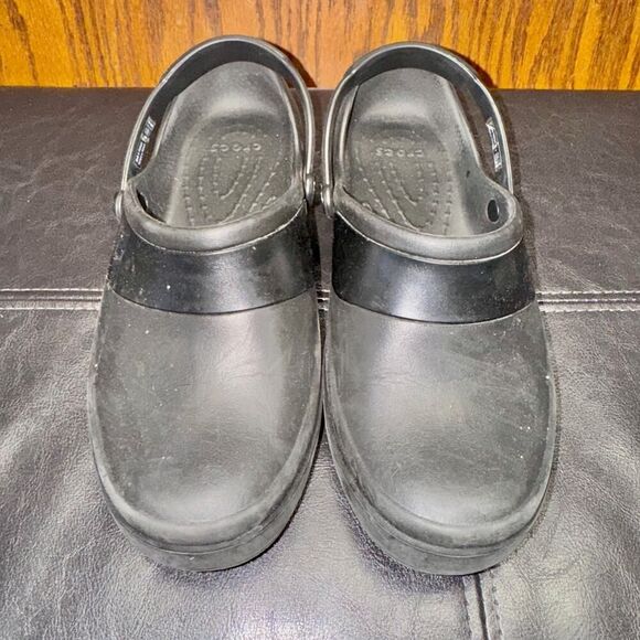 CROCS Women's Black Rubber Clogs - Size 8 - Great Condition - Picture 5 of 8